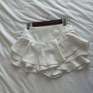 Zara White Ruffle Skort